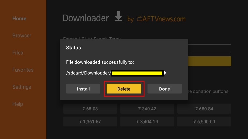 delete downloader apk